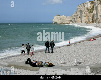 La manneporte arch vicino etratat, Normandia, Francia Foto Stock