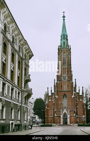 Rigas Veca Svetas Gertrudes Evangeliski luteriska baznica/ San Gertrude vecchia chiesa, chiesa della Chiesa Evangelica Luterana di Lettonia. Foto Stock