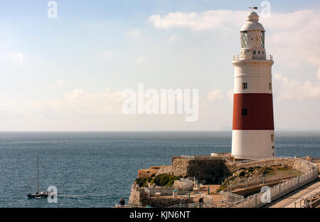 Faro Europa Point Gibilterra Foto Stock