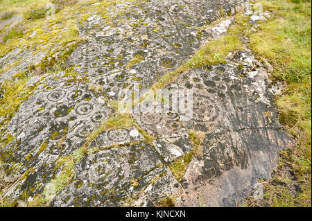 Ormaig rocce con antica Cup e la corona segna oltre 4000 anni Foto Stock