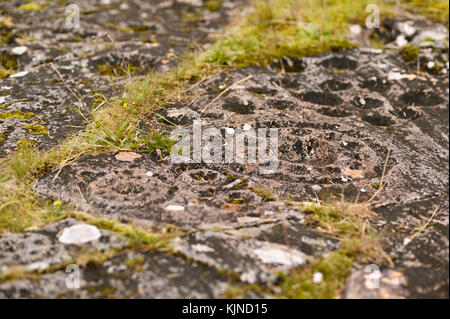 Ormaig rocce con antica Cup e la corona segna oltre 4000 anni Foto Stock