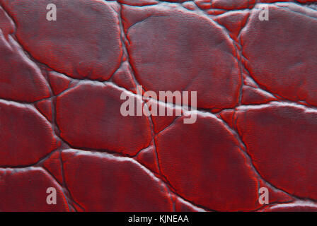 In pelle rossa macro sfondo texture Foto Stock