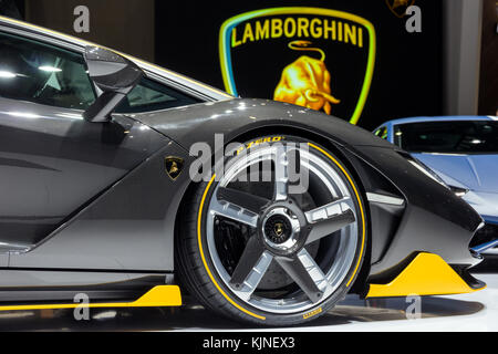Ginevra, Svizzera - 1 Marzo 2016: Lamborghini LP 770-4 Centenario auto sportiva presentati presso la 86Geneva International Motor Show. Foto Stock