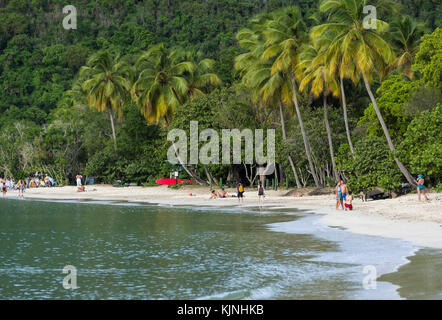 Sulla spiaggia di Magen's Bay, san Tommaso, Isole Vergini Americane Foto Stock