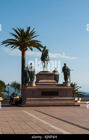 Corsica: dettagli di Napoleone e i suoi quattro fratelli, monumento inaugurato nel 1865 a place de Gaulle (de gaulle square) nella famosa città di Ajaccio Foto Stock