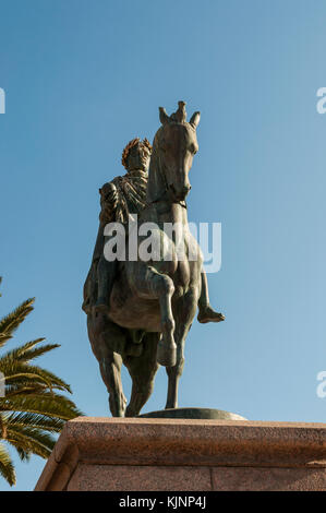 Corsica: dettagli di Napoleone e i suoi quattro fratelli, monumento inaugurato nel 1865 a place de Gaulle (de gaulle square) nella famosa città di Ajaccio Foto Stock