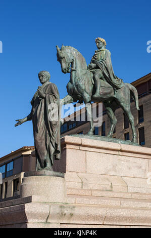 Corsica: dettagli di Napoleone e i suoi quattro fratelli, monumento inaugurato nel 1865 a place de Gaulle (de gaulle square) nella famosa città di Ajaccio Foto Stock