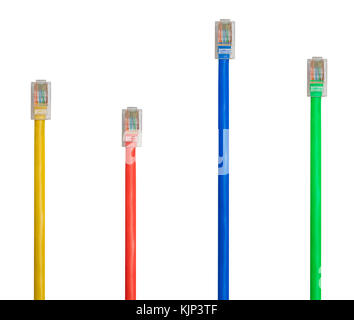 Disposizione di isolato di cavi CAT5 per illustrare la neutralità della rete Foto Stock