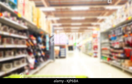 Negozio di generi alimentari supermercato vende è comunemente utilizzato immagini sfocate Foto Stock
