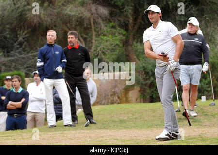 Mallorca, Spagna. 26 nov, 2017. giocatore di tennis Rafa Nadal e golfista Jose Maria Olazabal durante la quinta edizione del solidale il torneo di golf a Maiorca sabato 26 novembre 2017. Credito: gtres información más comuniación sulla linea, s.l./alamy live news Foto Stock