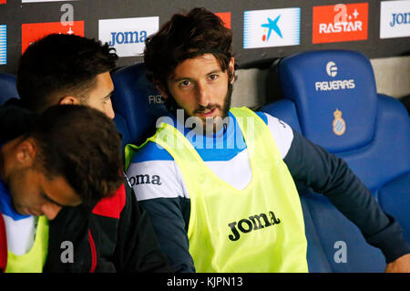 Barcellona, Espana. 27 novembre 2017. Esteban Granero durante il match di la Liga tra RCD Espanyol e Getafe CF, a Barcellona, il 27 novembre 2017. Crediti: Gtres Información más Comuniación on line, S.L./Alamy Live News Foto Stock