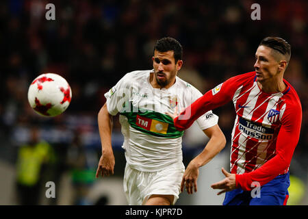 Madrid, Spagna. Il 29 Novembre, 2017. Fernando Torres (9) Atletico de Madrid il giocatore. La Copa del Rey tra Atlético de Madrid vs Elche CF a Wanda Metropolitano stadium in Madrid, Spagna, 29 novembre 2017 . Credito: Gtres Información más Comuniación on line, S.L./Alamy Live News Foto Stock