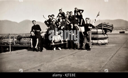 La resa giapponese agli Alleati nel Teatro di guerra in Estremo Oriente. Foto Stock