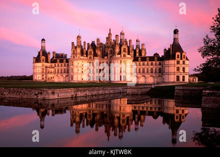 Chateau de Chambord, Valle della Loira, Francia Foto Stock