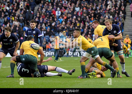 Edinburgh, bt Murrayfield Stadium, UK. 25 novembre, 2017. prove di autunno didascalia: Scozia australia host a bt Murrayfield Stadium nella terza e ultima della casa prove d'autunno. ( Credito: rob grigio/alamy live news Foto Stock