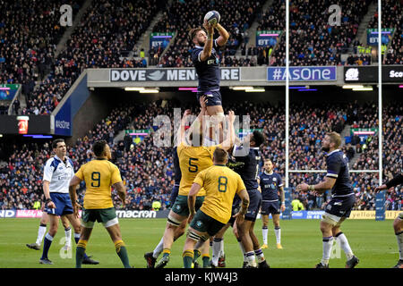 Edinburgh, bt Murrayfield Stadium, UK. 25 novembre, 2017. prove di autunno didascalia: Scozia australia host a bt Murrayfield Stadium nella terza e ultima della casa prove d'autunno. ( Credito: rob grigio/alamy live news Foto Stock