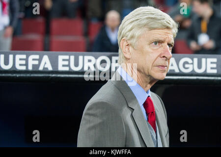 Koeln, Germania. 23rd Nov 2017. Arsene WENGER (Trainer ARS), Fussball Europa League, Gruppenphase, 5. Spieltag, 1.FC Colonia (K) - Arsenal London (ARS) 1:0, am 23.11.2017 in Koeln/ Germania. |credito di utilizzo nel mondo: dpa/Alamy Live News Foto Stock