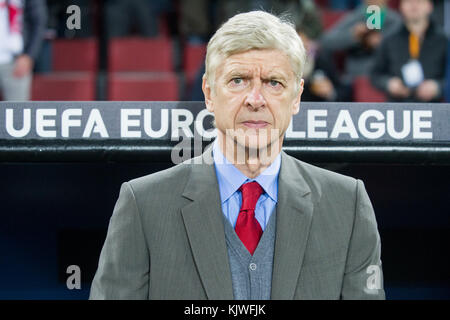 Koeln, Germania. 23rd Nov 2017. Arsene WENGER (Trainer ARS), Fussball Europa League, Gruppenphase, 5. Spieltag, 1.FC Colonia (K) - Arsenal London (ARS) 1:0, am 23.11.2017 in Koeln/ Germania. |credito di utilizzo nel mondo: dpa/Alamy Live News Foto Stock