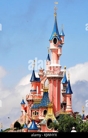 Il castello di Disney, Marne-la-Vallée, Parigi, Francia Foto Stock