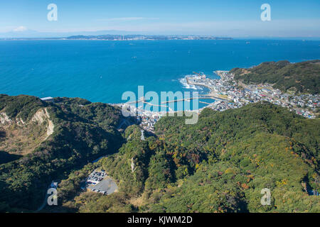 Vista dal Monte Nokogiriyama a Chiba Giappone credito: Yuichiro Tashiro Foto Stock