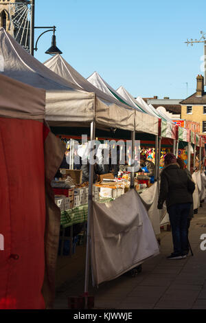 St Ives bancarelle del mercato, Cambridgeshire, Inghilterra, Regno Unito. Foto Stock