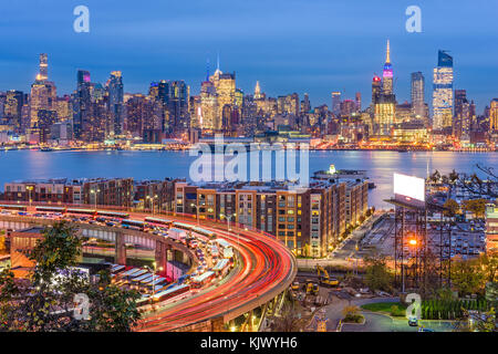 New york, new york, Stati Uniti d'America cityscape di Manhattan. Foto Stock