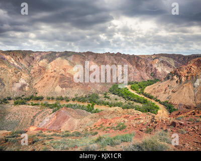 Paesaggio del fiume charyn canyon in kazakhsthan Foto Stock