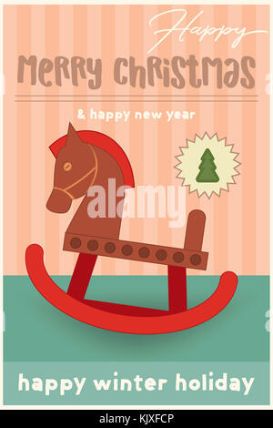 Merry Christmas poster impostato Foto Stock