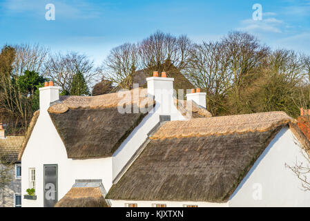 Kirkoswald,Scozia,UK-novembre 25 ,2017: l'insolita tetti in paglia di souter's inn di kirkoswald reso famoso dal poeta scozzese Robert Burns. Foto Stock