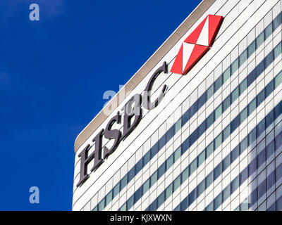 Torre HSBC Canary Wharf in East London REGNO UNITO Foto Stock