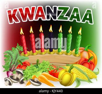 Happy Kwanzaa primo Harvest Design Illustrazione Vettoriale