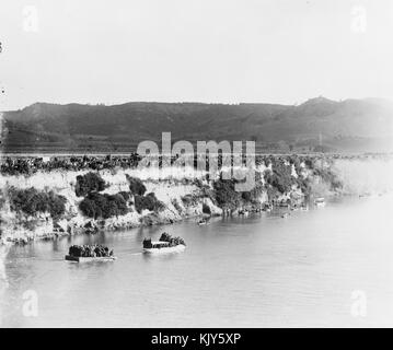 Webb vs Arnst sculling gara, Whanganui River 03 Foto Stock