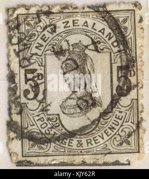 1882 Queen Victoria 5 pence nero Foto Stock