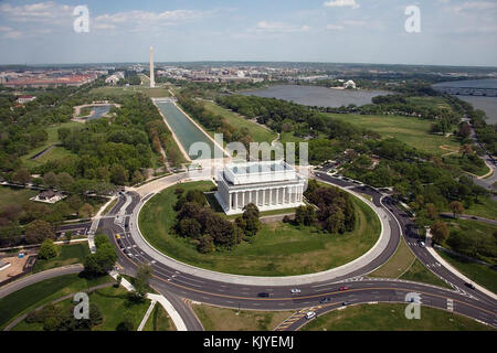 Antenna di Mall che mostra il Lincoln Memorial, 04922V Foto Stock