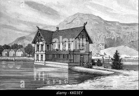 Laboratorio e stazione marittima biologica di Bergen, in Norvegia, fondata nel 1892. Le stazioni biologiche e zoologiche marine hanno svolto un ruolo importante nella storia della biologia e nello studio della vita marina della seconda metà del XIX secolo. Foto Stock