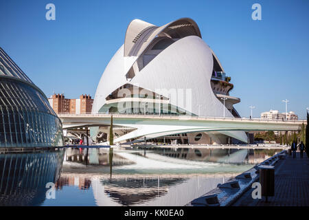 Opera house (el Palau de les Arts Reina Sofia), Città delle arti e delle Scienze di Valencia, Spagna Foto Stock