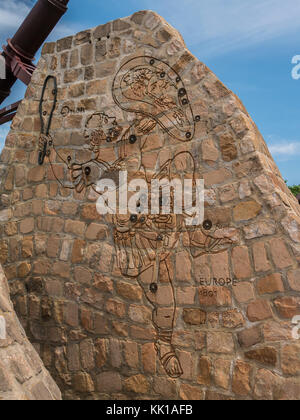 Cerchio Oodena-Celebration, le forcelle National Historic Site, Winnipeg, Manitoba, Canada. Foto Stock