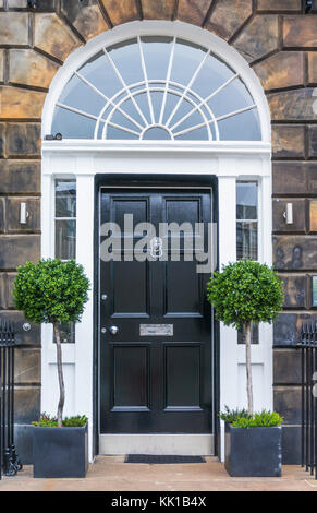 Architettura georgiana Edimburgo Scozia Edimburgo porta georgiana con ritaglio New Town Edinburgh New Town di Edimburgo Regno Unito Scozia gb Foto Stock