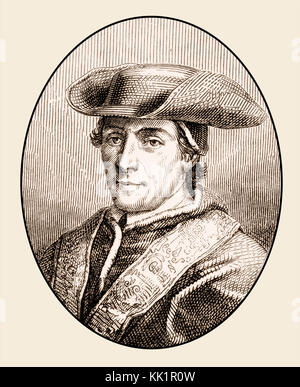 Papa Clemente XIV o Clemens XIV, 1705-1774, nato Giovanni Vincenzo Antonio Ganganelli, regnò dal 1769 al 1774 Foto Stock