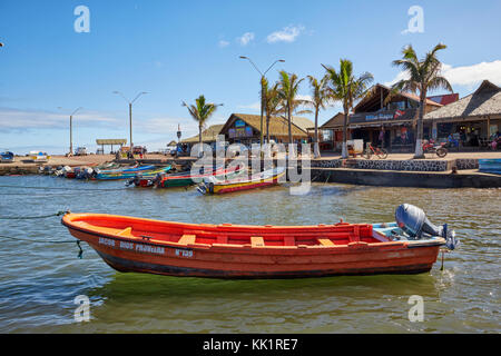 Caleta Hanga Roa, Fishermans Wharf, Hanga Roa, Isola di Pasqua (Rapa Nui), Cile Foto Stock