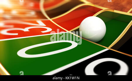 Casino roulette su zero. 3d illustrazione Foto Stock