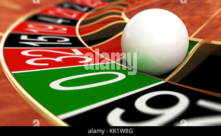 Casino roulette su zero. 3d illustrazione Foto Stock