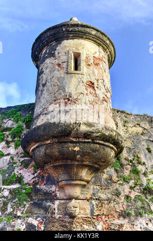 Le mura della città e il belvedere di San Juan, Puerto Rico. Foto Stock