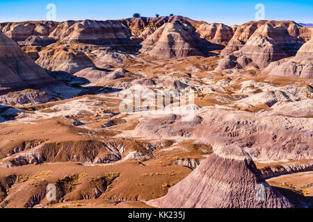 Deserto Dipinto colline del parco nazionale della foresta pietrificata in Arizona Foto Stock