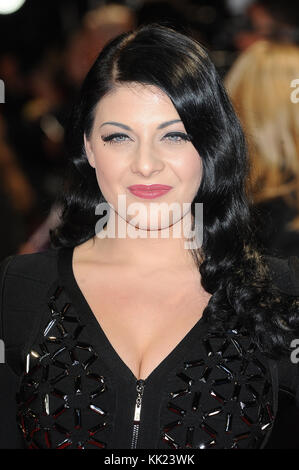 Inglese attrice Lisa Kay assiste la premiere europeo della riscrittura a Kensington Odeon a Londra. Il 7 ottobre 2014 © Paul Treadway Foto Stock