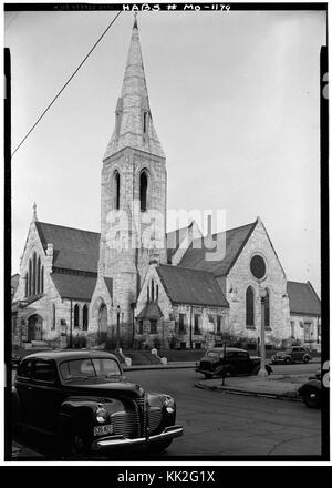 1. Storici edifici americano Sondaggio Lester Jones, fotografo 1940 generale vista esterna chiesa del Messia (unitaria), Garrison & Locust strade, Saint Louis, Città indipendente, MO Foto Stock