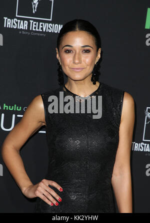 Hollywood, Ca. 28th novembre 2017. Emmanuelle Chriqui, in occasione della seconda Stagione "Shut Eye" di Hulu al Magic Castle di Hollywood, California, il 28 novembre 2017. Credito: Faye Sadou/Media Punch/Alamy Live News Foto Stock