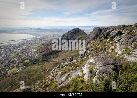 Escursionismo sulla Table Mountain e Cape Town, Sud Africa Foto Stock