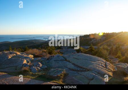 Mountain top sunrise Foto Stock