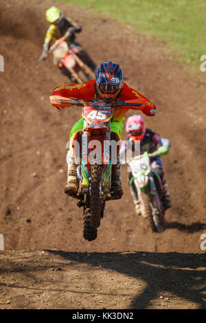 Jake Nicholls su Hitachi KTM MX1 al 2017 Campionato Britannico di Motocross incontro a Cadders Hill, Lyng, Norfolk, Regno Unito. Foto Stock